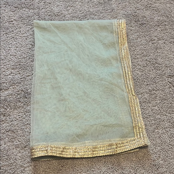 Elegant Mint Maxi Dress with Gold Accents - Picture 9 of 9